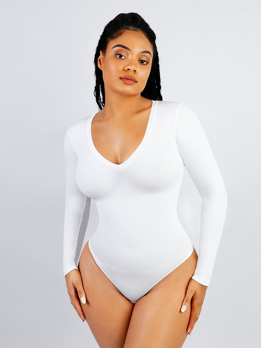 V-Neck Thong Bodysuit