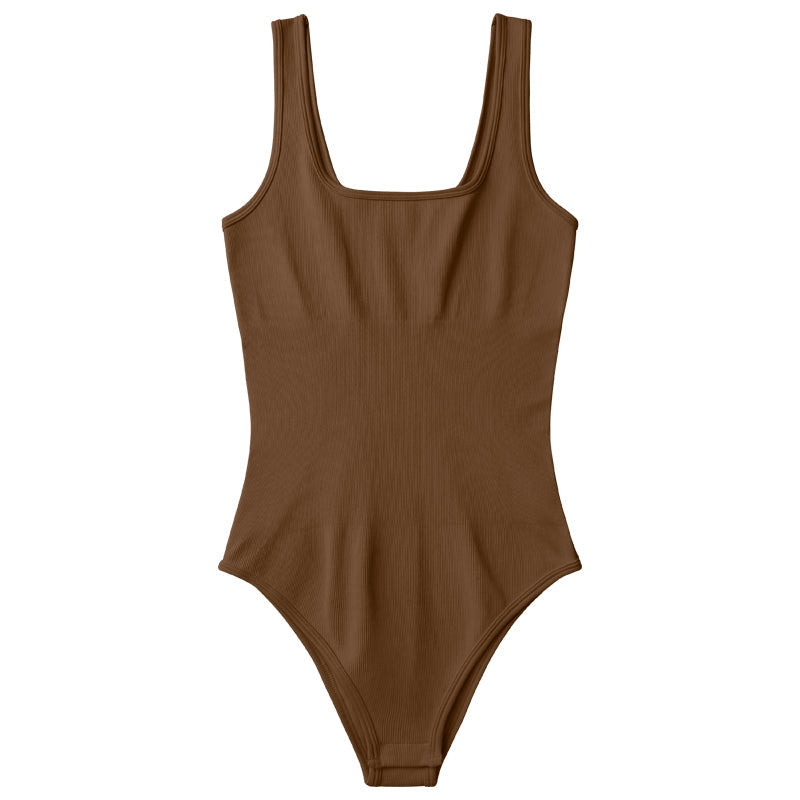 Square Neck Ribbed Bodysuit