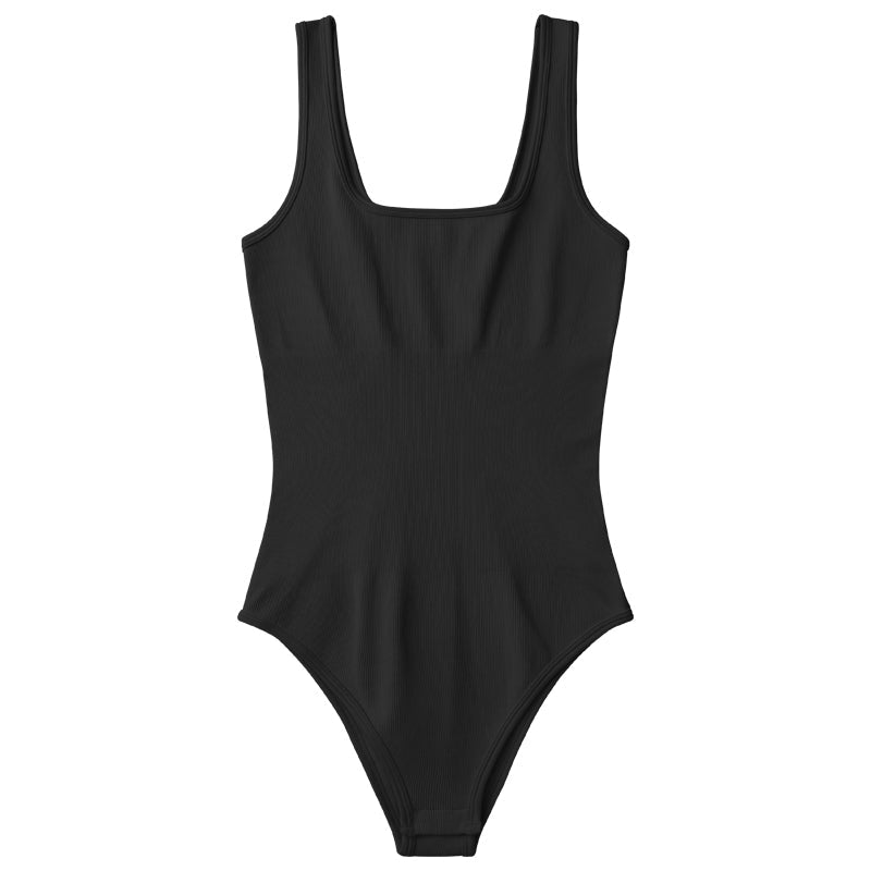 Square Neck Ribbed Bodysuit